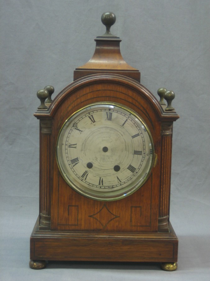 An Edwardian striking bracket clock with 6" circular 7th July 2010