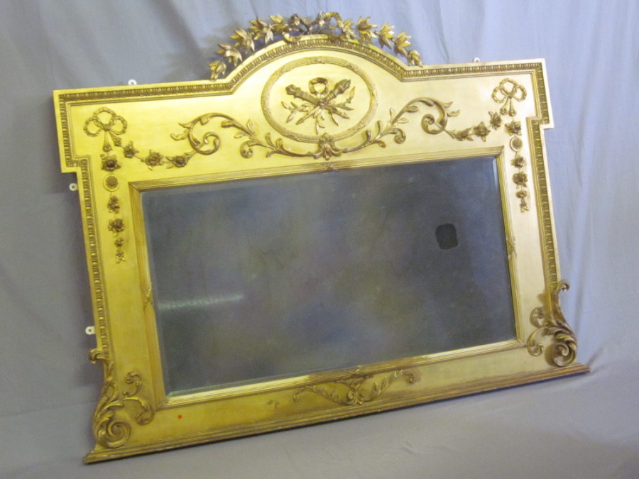 A Victorian rectangular bevelled plate over mantel 6th July 2011