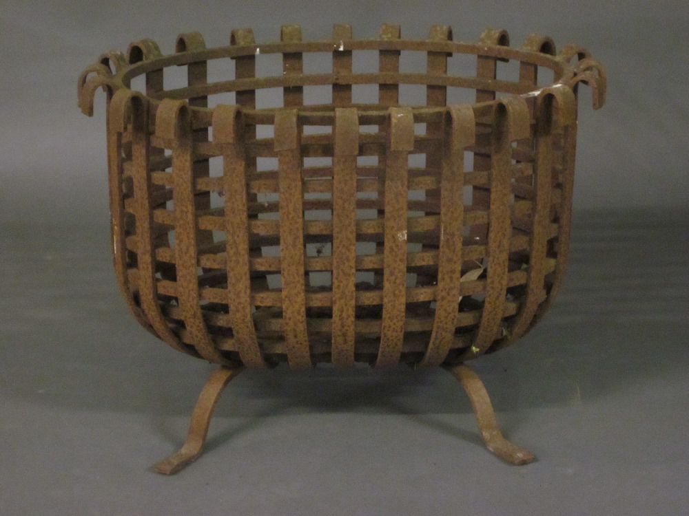 An oval Victorian cast iron brazier 25
