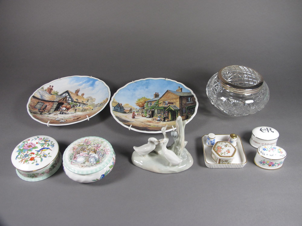 A cut glass rose bowl, 2 Royal Doulton collector's 17th April 2013