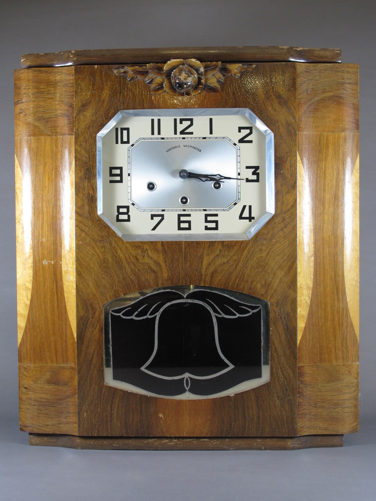 A 1930's walnut Veritable Westminster wall clock 15th May 2013 Denhams