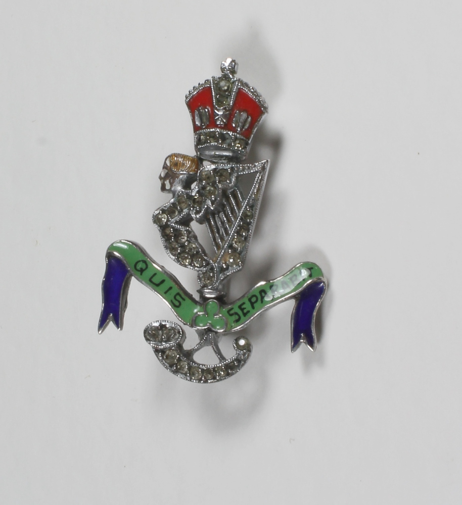 A silver and enamelled Royal Irish Rifles sweetheart 12th June 2013