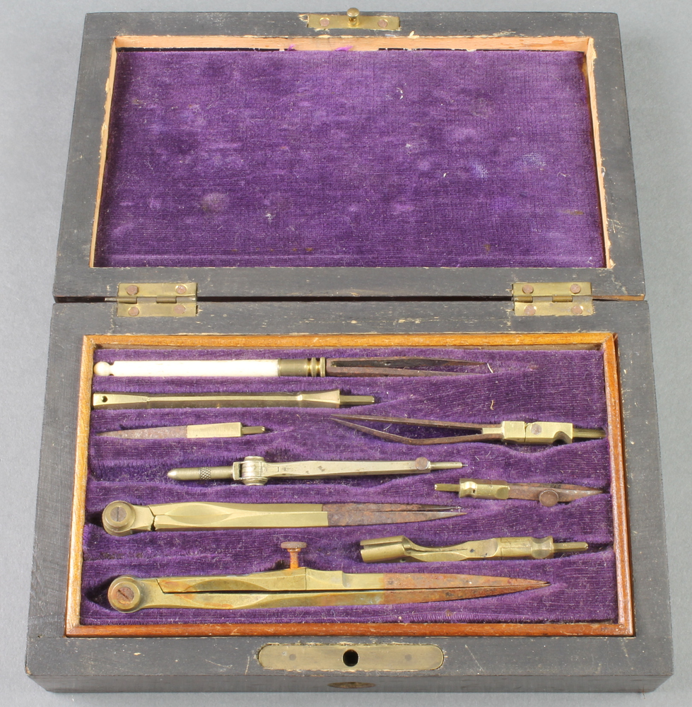 A 19th Century brass and steel 8 piece geometry set 1st July 2015 Denhams