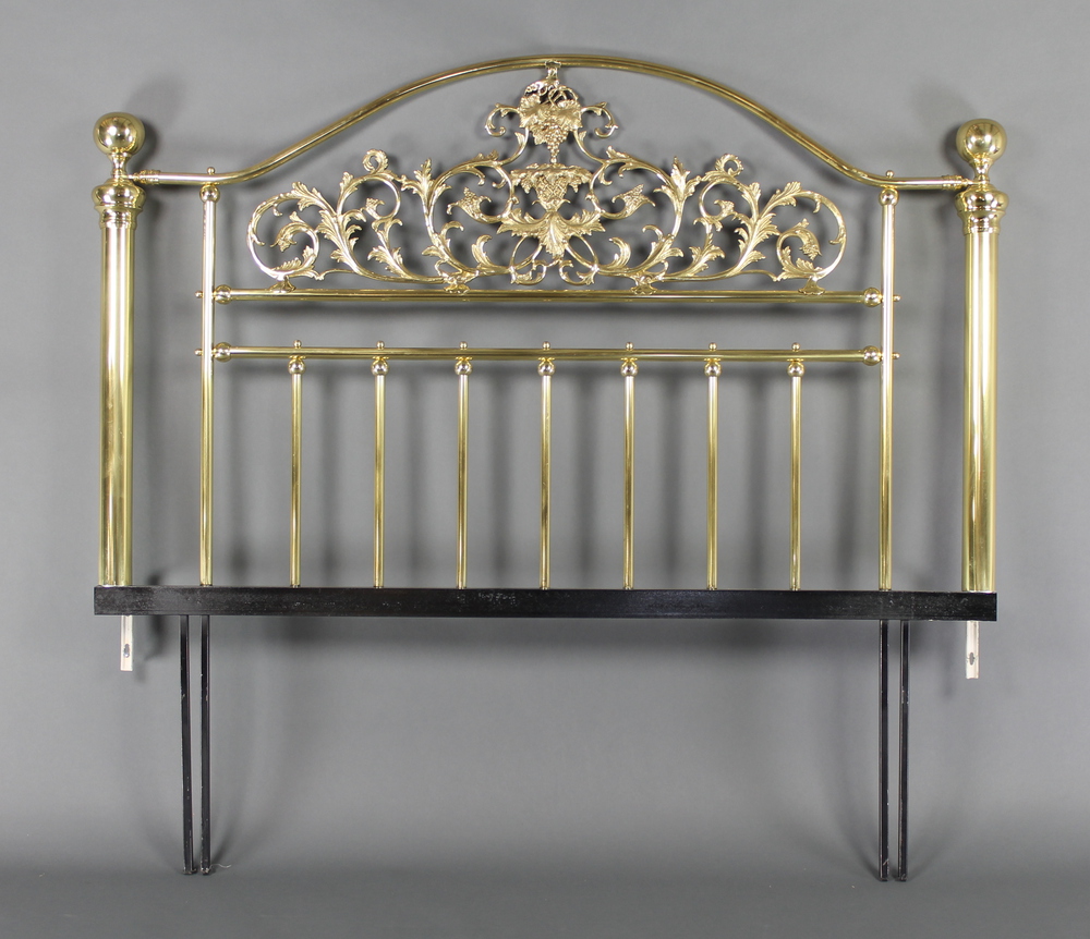 A Victorian style brass bed head 50"h x 55"w 17th February 2016 Denhams