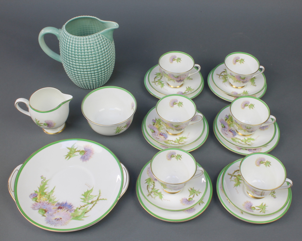 A Royal Doulton Glamis Thistle part tea set decorated 25th January