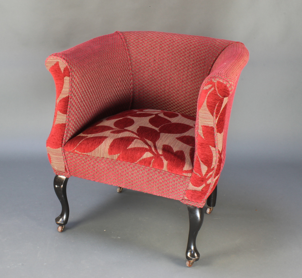 A late Victorian tub back chair upholstered in red 29th November 2017