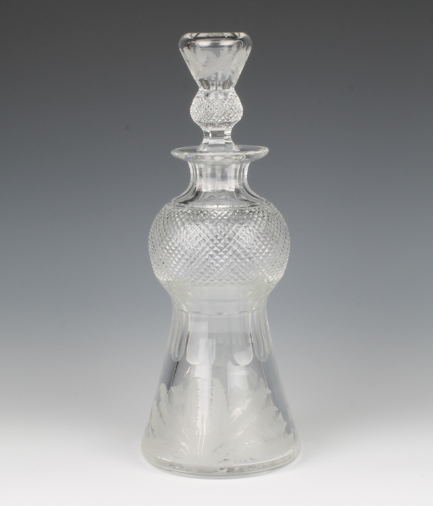 An Edinburgh Crystal thistle shaped decanter and 31st January 2018