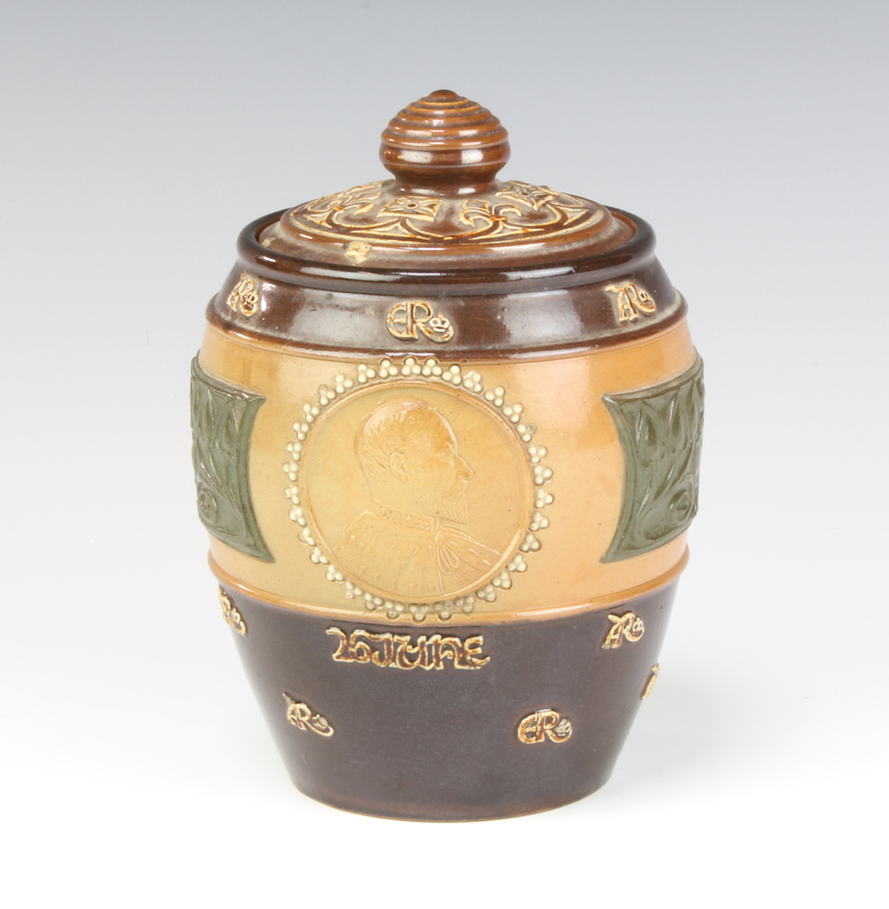A Royal Doulton commemorative tobacco jar and cover 28th August 2019