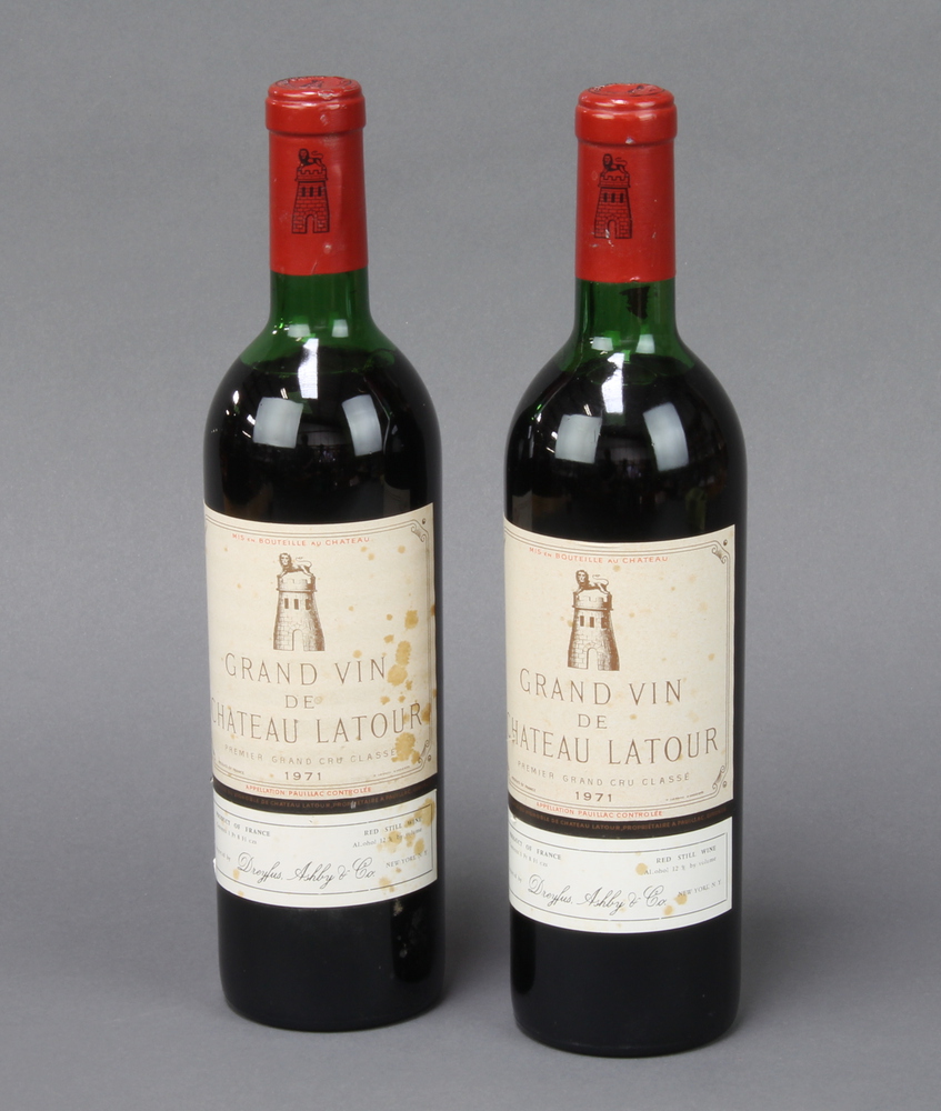 Two bottles of 1971 Chateau Latour Grand Vin wine, 17th June 2021