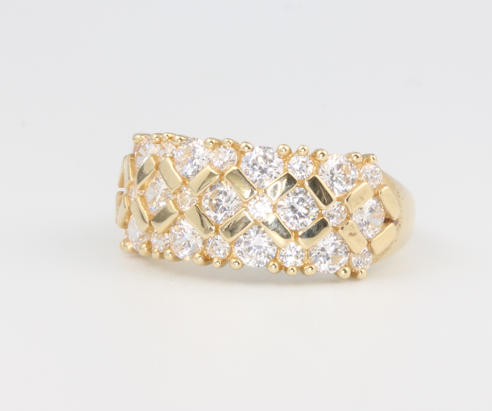 a-14ct-yellow-gold-paste-set-ring-size-n-4-grams-15th-july-2021
