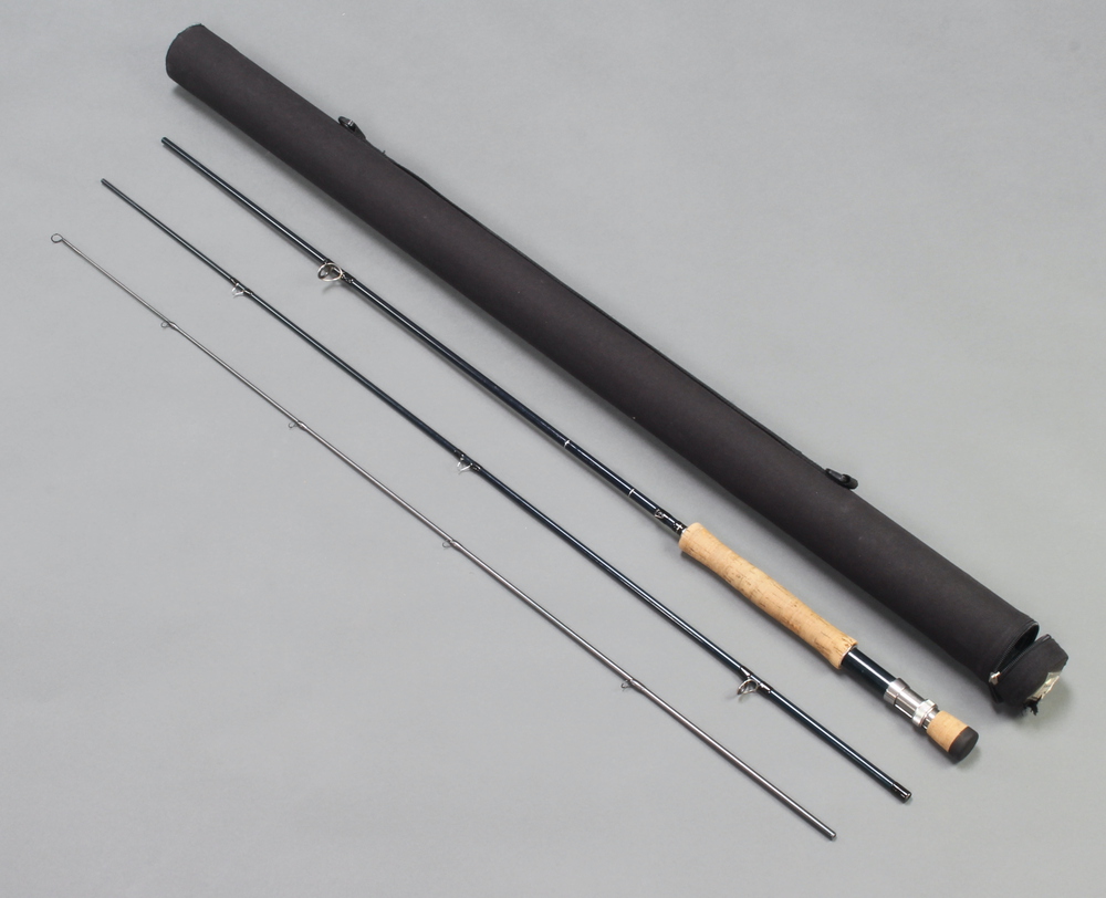 A Vision 3 piece 9' trout fishing rod with 7 line 21st September 2022