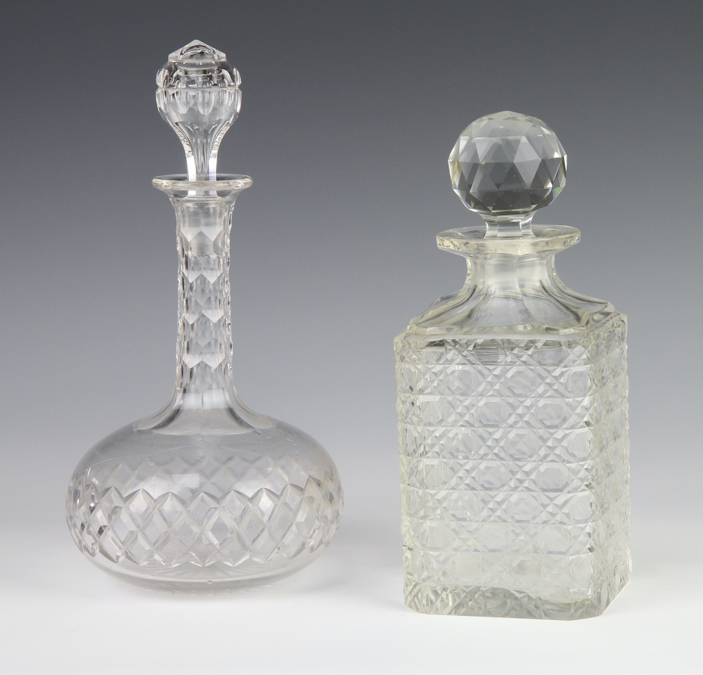 A square spirit decanter and stopper 21cm, an 16th November 2022
