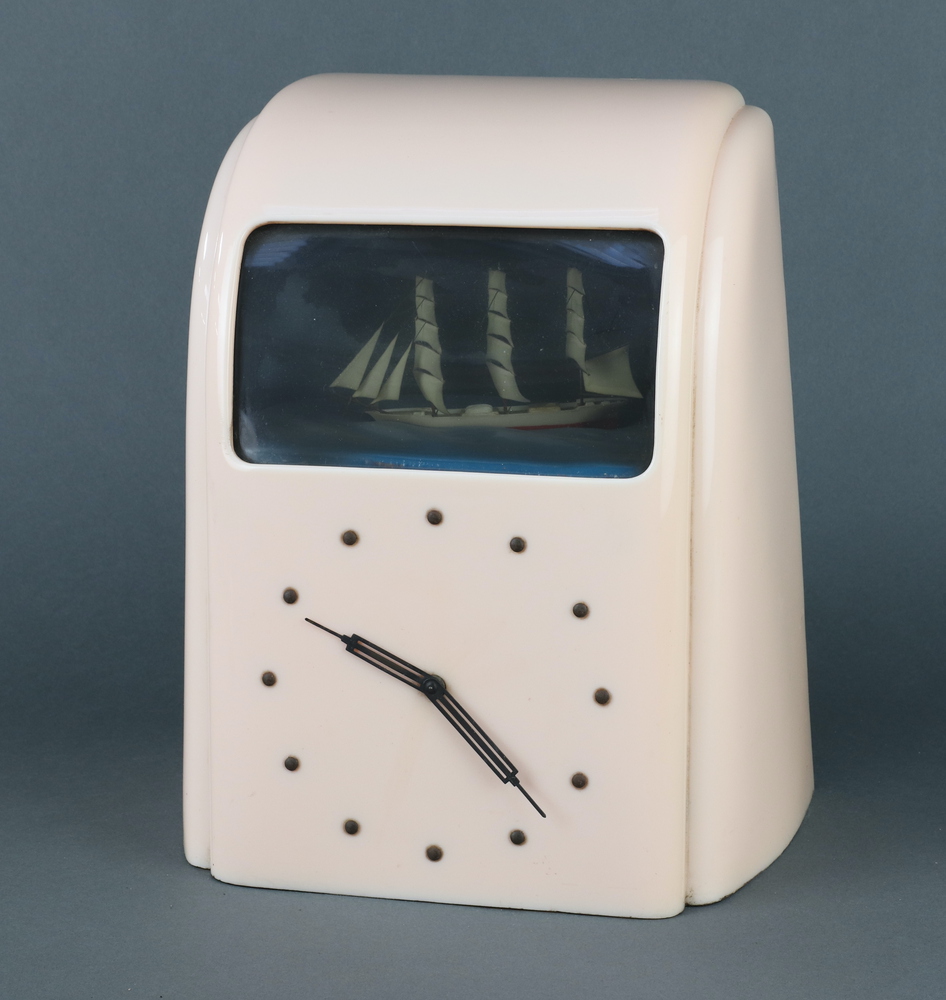 An Art Deco Vitascope automaton rocking ship clock, 15th December