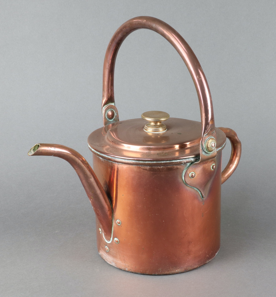 A 19th Century cylindrical copper watering can with 25th January 2023