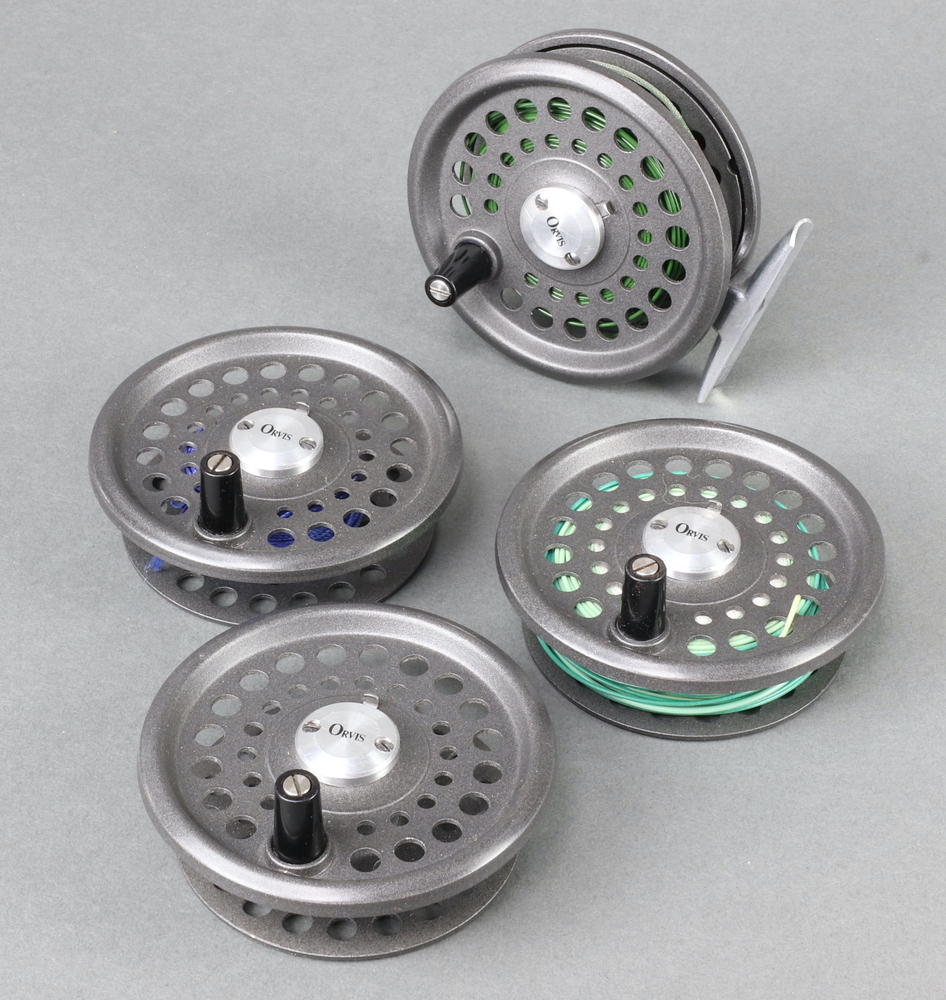 An Orvis Madison trout fly fishing reel with 4 spare 23rd February