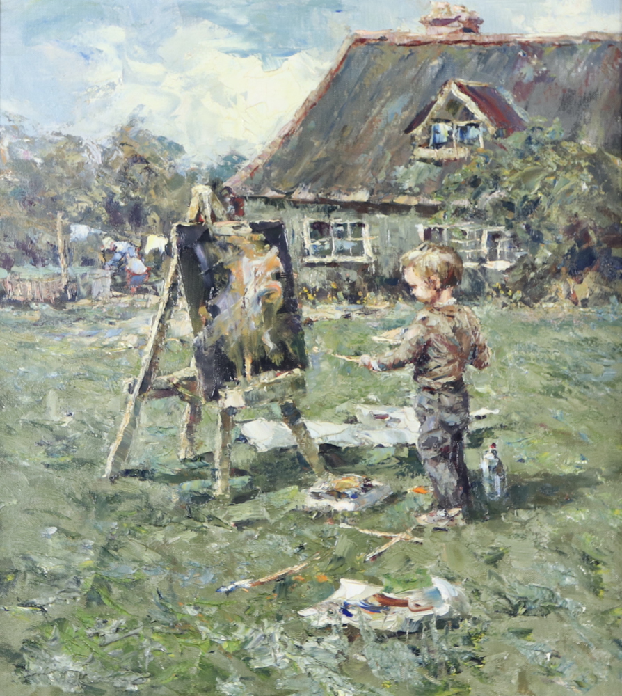 David Hyde (b.1947) oil on canvas unsigned, study of a 23rd March