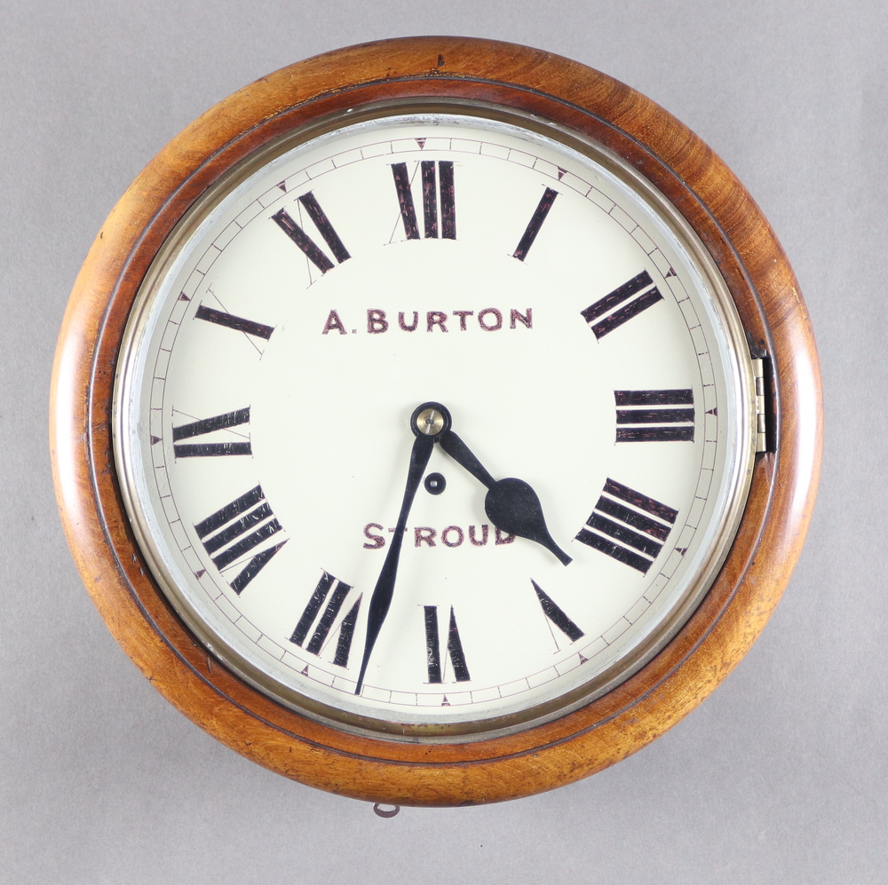 A fusee gut driven wall clock, the 30cm painted dial 29th November