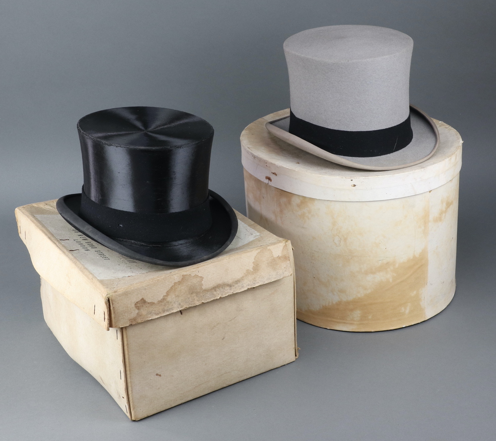 Herbert Johnson, a silk top hat with felt band (slight 21st February 2024 Denhams
